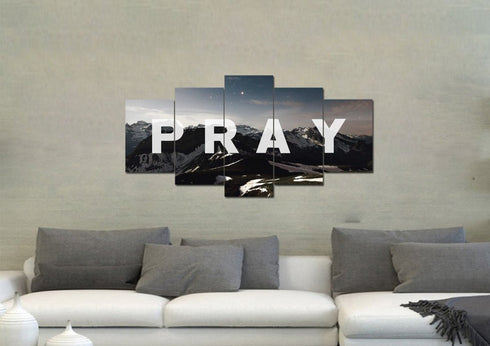 Pray Christian Quote Canvas Wall Art Print - Christian Walls