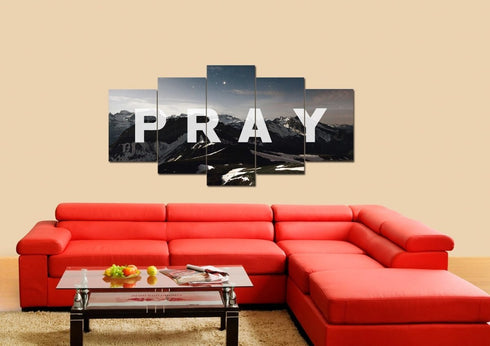 Pray Christian Quote Canvas Wall Art Print - Christian Walls