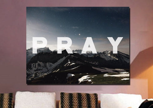 Pray Christian Quote Canvas Wall Art Print - Christian Walls