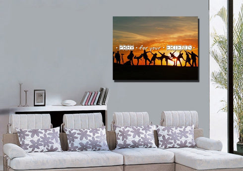 Pray for your Friends Christian Quotes Wall Art Canvas