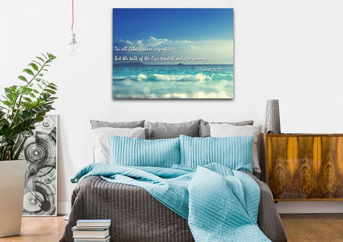 Proverbs 14:23 KJV Canvas Wall Art Print - Christian Walls