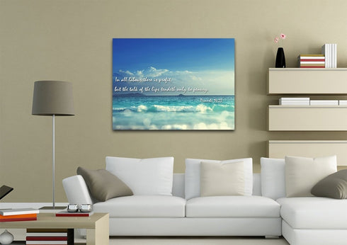 Proverbs 14:23 KJV Canvas Wall Art Print - Christian Walls