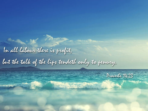 Proverbs 14:23 KJV Canvas Wall Art Print - Christian Walls