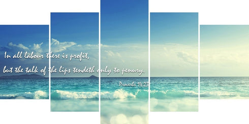 Proverbs 14:23 KJV Canvas Wall Art Print - Christian Walls