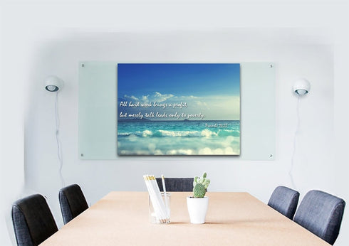 Proverbs 14:23 NIV Canvas Wall Art Print - Christian Walls