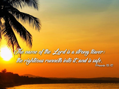 Proverbs 18:10 KJV Canvas Wall Art Print - Christian Walls