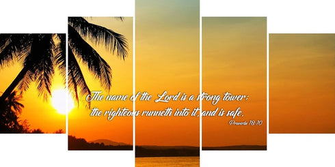 Proverbs 18:10 KJV Canvas Wall Art Print - Christian Walls