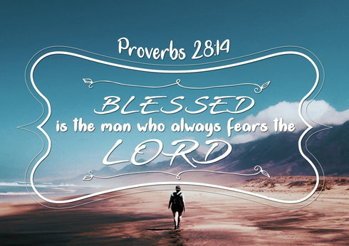 Proverbs 28:14 Canvas Wall Art Print
