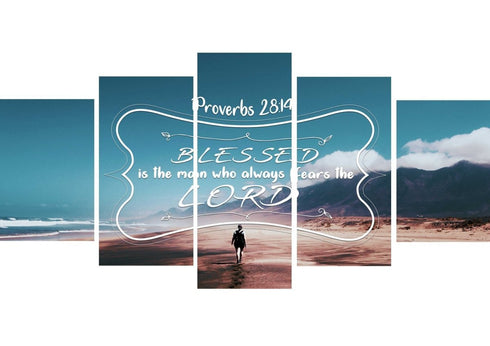 Proverbs 28:14 Canvas Wall Art Print