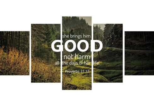 Proverbs 31:12 'She Brings him Good' Canvas Wall Art Print