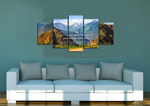 Proverbs 3:5 #3 NIV Trust in the Lord Bible Verse Wall Art Canvas