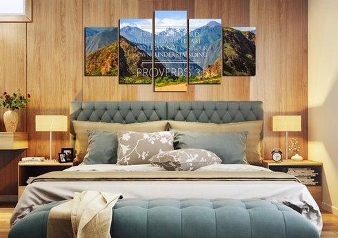 Proverbs 3:5 #3 NIV Trust in the Lord Bible Verse Wall Art Canvas