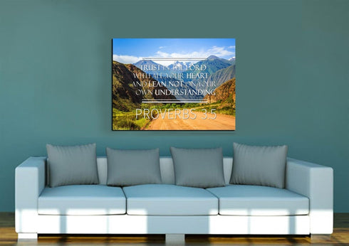 Proverbs 3:5 #3 NIV Trust in the Lord Bible Verse Wall Art Canvas