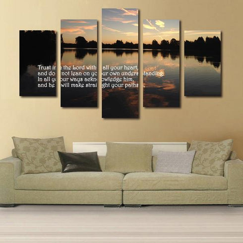 Proverbs 3:5 #4 trust in the lord with all your heart bible verse on multi panel canvas wall art