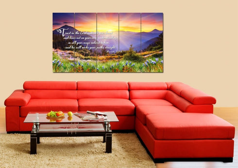 Proverbs 3:5-6 #1 NIV Trust in the Lord Christian Scripture Wall Art Canvas