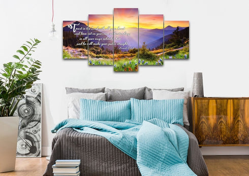 Proverbs 3:5-6 #1 NIV Trust in the Lord Christian Scripture Wall Art Canvas