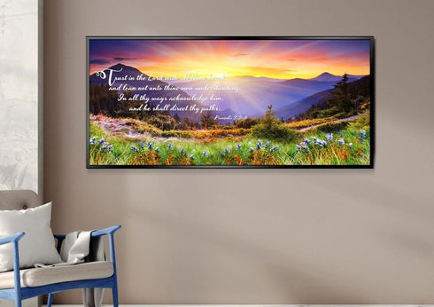 Proverbs 3:5-6 #1 NIV Trust in the Lord Christian Scripture Wall Art Canvas