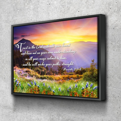 Proverbs 3:5-6 #1 NIV Trust in the Lord Christian Scripture Wall Art Canvas