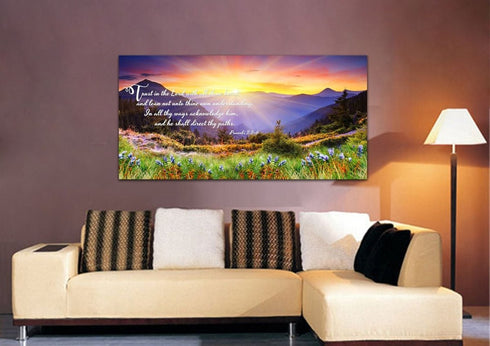 Proverbs 3:5-6 #1 NIV Trust in the Lord Christian Scripture Wall Art Canvas