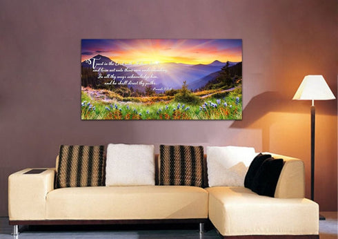 Proverbs 3:5-6 #1 NIV Trust in the Lord Christian Scripture Wall Art Canvas