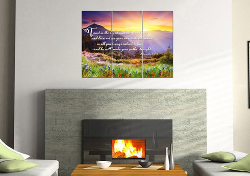Proverbs 3:5-6 #1 NIV Trust in the Lord Christian Scripture Wall Art Canvas