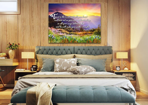 Proverbs 3:5-6 #1 NIV Trust in the Lord Christian Scripture Wall Art Canvas