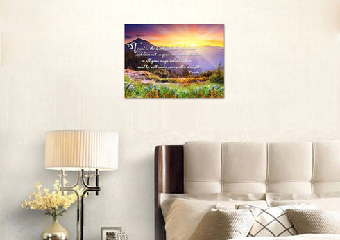 Proverbs 3:5-6 #1 NIV Trust in the Lord Christian Scripture Wall Art Canvas