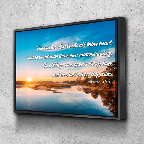 Proverbs 3:5-6 #10 KJV 'Trust in the Lord' Christian Scripture Wall Art Canvas