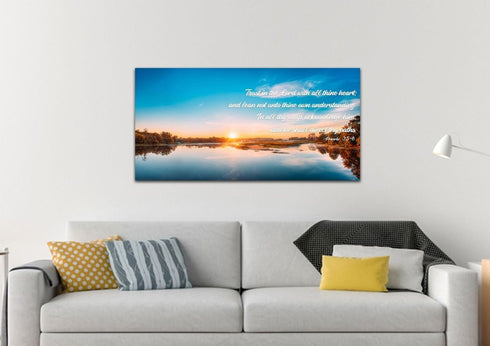 Proverbs 3:5-6 #10 KJV 'Trust in the Lord' Christian Scripture Wall Art Canvas