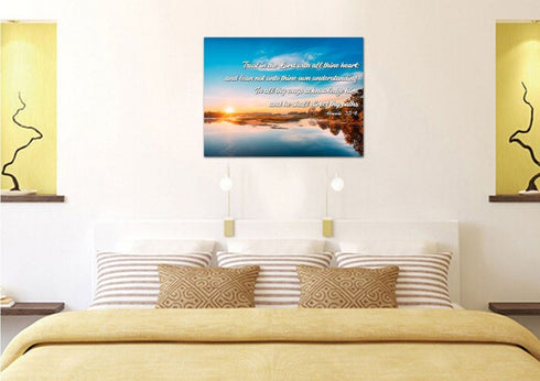 Proverbs 3:5-6 #10 KJV 'Trust in the Lord' Christian Scripture Wall Art Canvas