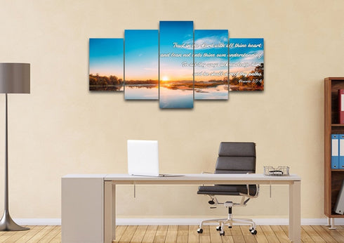 Proverbs 3:5-6 #10 KJV 'Trust in the Lord' Christian Scripture Wall Art Canvas