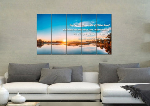 Proverbs 3:5-6 #10 KJV 'Trust in the Lord' Christian Scripture Wall Art Canvas