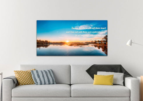 Proverbs 3:5-6 #10 KJV 'Trust in the Lord' Christian Scripture Wall Art Canvas