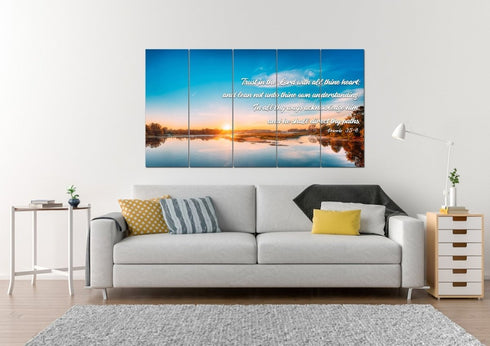 Proverbs 3:5-6 #10 KJV 'Trust in the Lord' Christian Scripture Wall Art Canvas