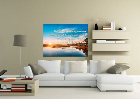 Proverbs 3:5-6 #10 KJV 'Trust in the Lord' Christian Scripture Wall Art Canvas