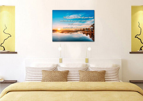 Proverbs 3:5-6 #10 NIV Trust in the Lord Bible Verse Canvas Wall Art
