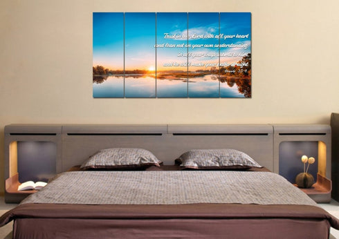 Proverbs 3:5-6 #10 NIV Trust in the Lord Bible Verse Canvas Wall Art