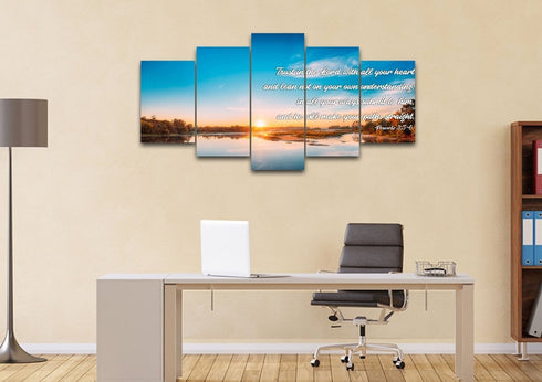 Proverbs 3:5-6 #10 NIV Trust in the Lord Bible Verse Canvas Wall Art