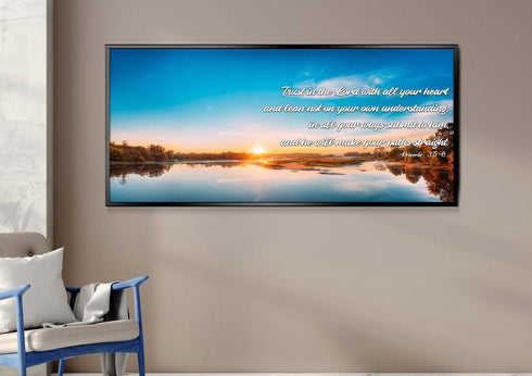 Proverbs 3:5-6 #10 NIV Trust in the Lord Bible Verse Canvas Wall Art