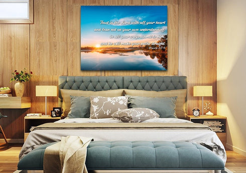 Proverbs 3:5-6 #10 NIV Trust in the Lord Bible Verse Canvas Wall Art