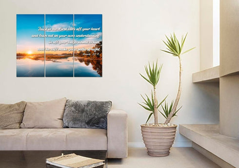 Proverbs 3:5-6 #10 NIV Trust in the Lord Bible Verse Canvas Wall Art