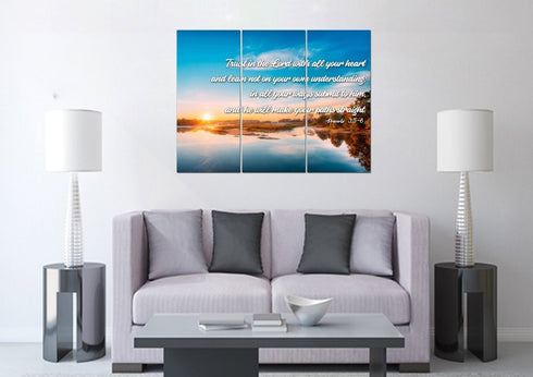 Proverbs 3:5-6 #10 NIV Trust in the Lord Bible Verse Canvas Wall Art