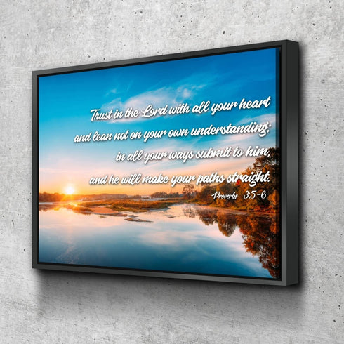 Proverbs 3:5-6 #10 NIV Trust in the Lord Bible Verse Canvas Wall Art