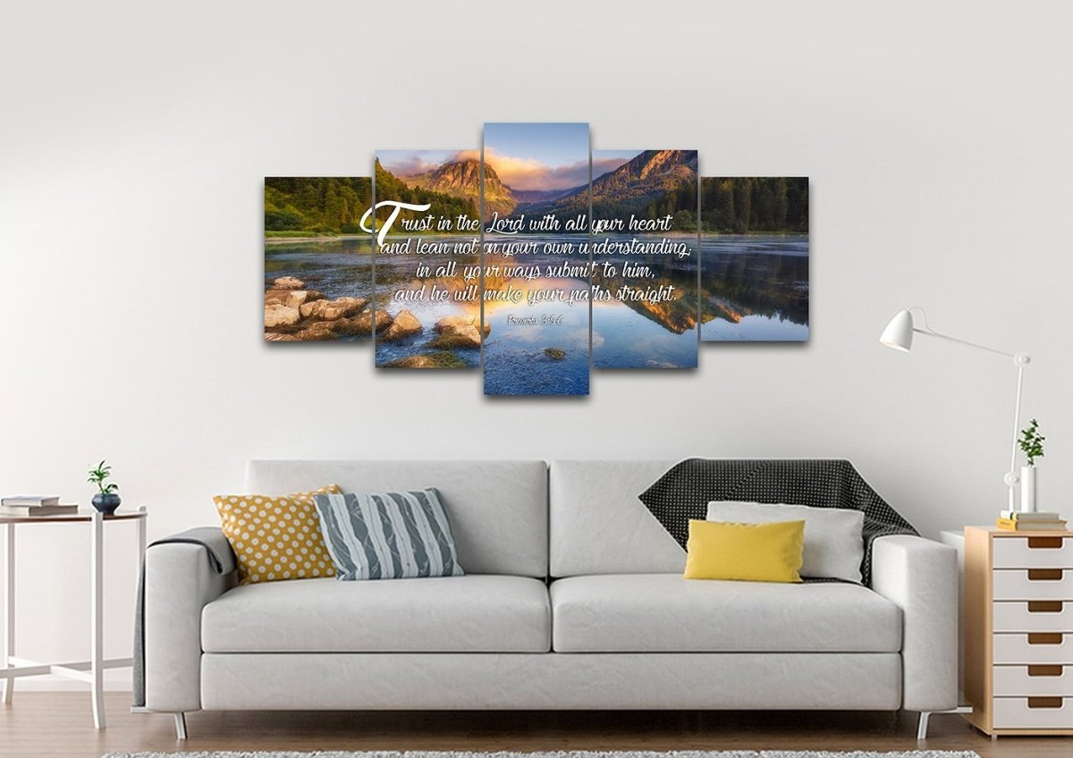 Proverbs 3:5-6 #11 NIV Trust in the Lord Bible Verse Canvas Wall Art ...
