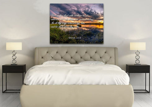 Proverbs 3:5-6 #12 KJV 'Trust in the Lord' Christian Scripture Wall Art Canvas