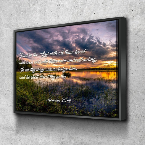 Proverbs 3:5-6 #12 KJV 'Trust in the Lord' Christian Scripture Wall Art Canvas