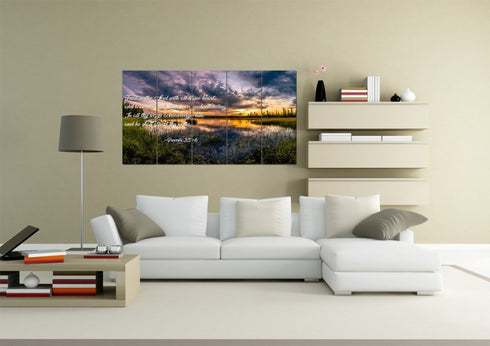 Proverbs 3:5-6 #12 KJV 'Trust in the Lord' Christian Scripture Wall Art Canvas