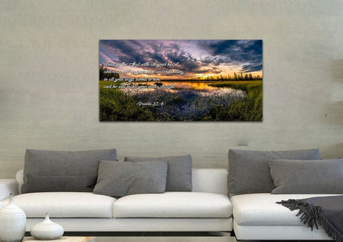 Proverbs 3:5-6 #12 KJV 'Trust in the Lord' Christian Scripture Wall Art Canvas