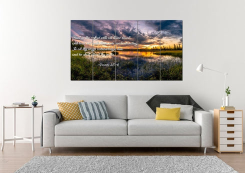 Proverbs 3:5-6 #12 KJV 'Trust in the Lord' Christian Scripture Wall Art Canvas