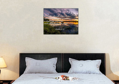 Proverbs 3:5-6 #12 NIV Trust in the Lord Bible Verse Canvas Wall Art